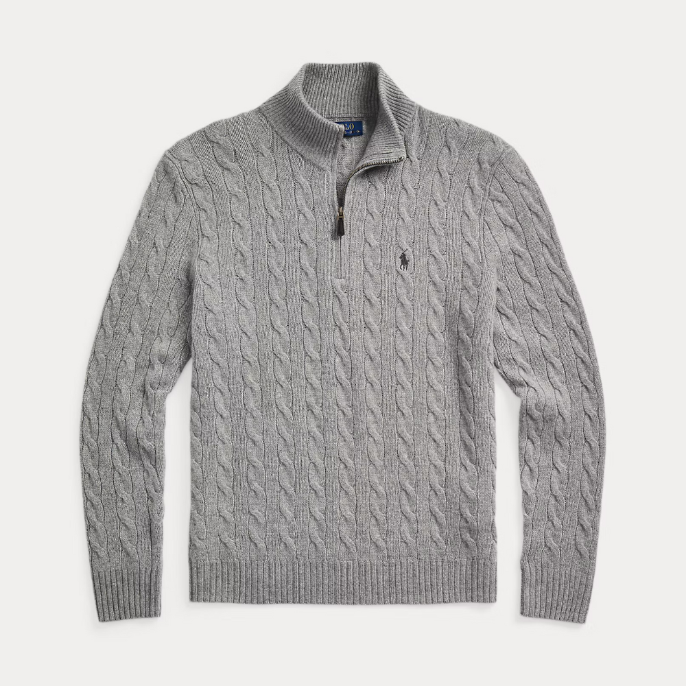 Men’s Classic Cable-Knit Quarter-Zip Sweater - Buy 1, 2nd Included